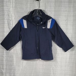 Nike Boys Navy Blue Zipped Windbreaker with Hood Size 2T